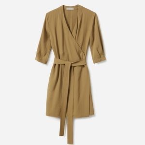 NWT • Everlane • Olive Japanese Goweave Wrap Dress